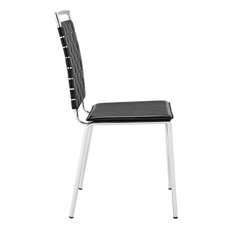 Maklaine Modern / Contemporary Dining Side Chair in Black Finish