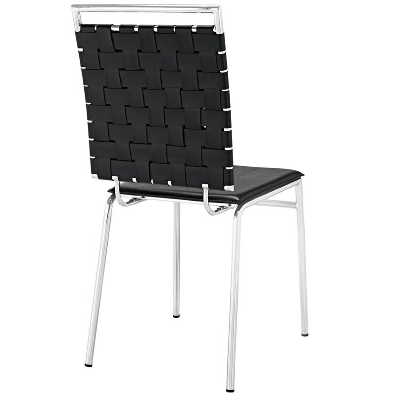 Maklaine Modern / Contemporary Dining Side Chair in Black Finish