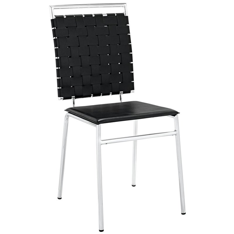 Maklaine Modern / Contemporary Dining Side Chair in Black Finish