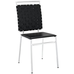 Maklaine Modern / Contemporary Dining Side Chair in Black Finish
