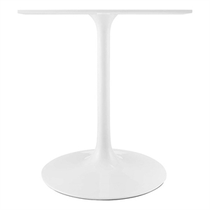 Maklaine Contemporary 23.5&quot Square Wood Top Dining Table in White