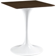 Maklaine Wood Top Bistro Table with Metal Base in Walnut/White