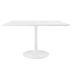 Maklaine Contemporary 47&quot Square Wood Top Dining Table in White