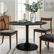 Maklaine Contemporary Solid Mango Wood Dining Table in Black