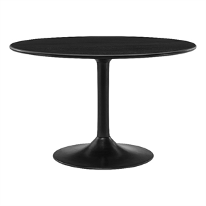 Maklaine Contemporary Solid Mango Wood Dining Table in Black