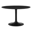 Maklaine Contemporary Solid Mango Wood Dining Table in Black
