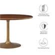 Maklaine Contemporary Mango Wood Tabletop Dining Table in Brass Walnut