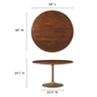 Maklaine Contemporary Mango Wood Tabletop Dining Table in Brass Walnut