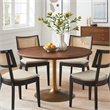 Maklaine Contemporary Mango Wood Tabletop Dining Table in Brass Walnut