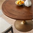 Maklaine Contemporary Mango Wood Tabletop Dining Table in Brass Walnut