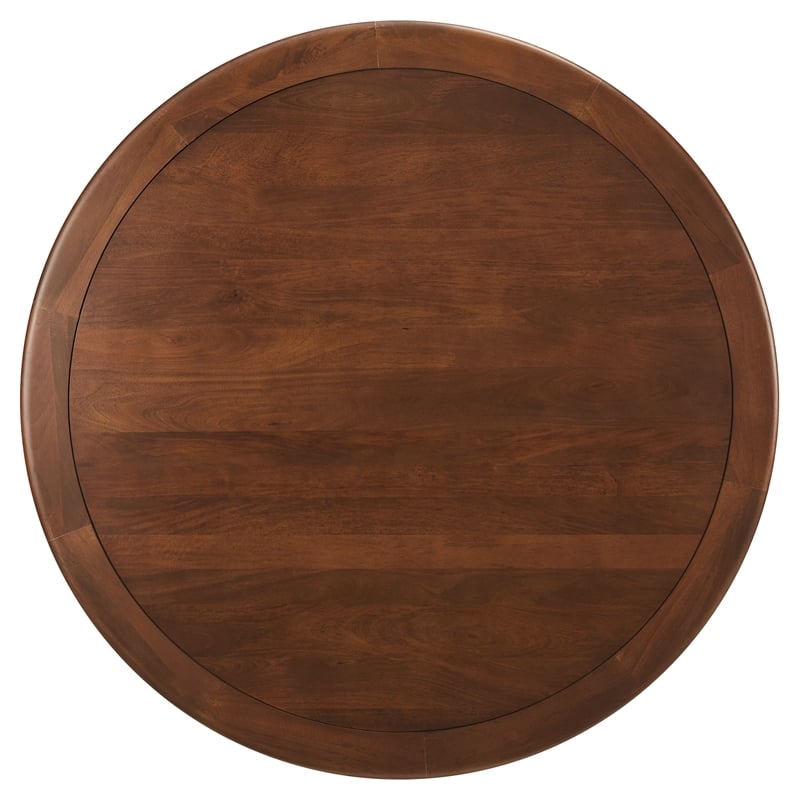 Maklaine Contemporary Mango Wood Tabletop Dining Table in Brass Walnut