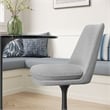 Maklaine Contemporary Swivel Dining Chair in Black Light Gray