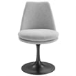 Maklaine Contemporary Swivel Dining Chair in Black Light Gray