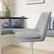 Maklaine Contemporary Swivel Dining Chair in White Light Gray