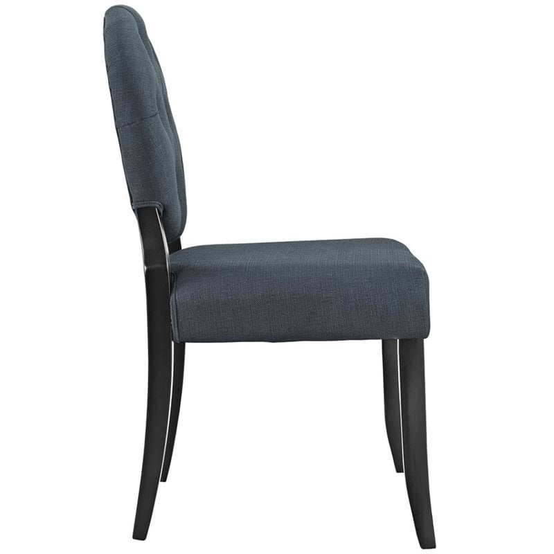 Maklaine Upholstered Dining Side Chair in Gray with Tufted s