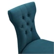 Maklaine Polyester Fabric and Rubberwood Dining Side Chair in Azure