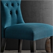Maklaine Polyester Fabric and Rubberwood Dining Side Chair in Azure