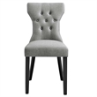 Maklaine Polyester Fabric and Rubberwood Dining Side Chair - Light Gray
