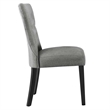 Maklaine Polyester Fabric and Rubberwood Dining Side Chair - Light Gray