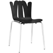 Maklaine Modern / Contemporary Dining Side Chair in Black Finish