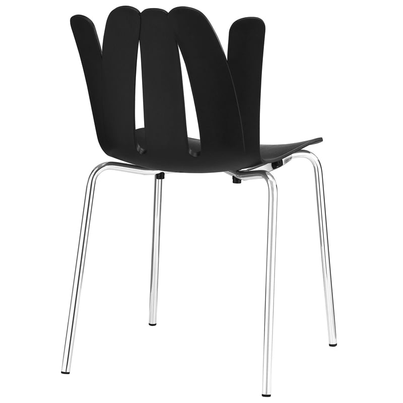 Maklaine Modern / Contemporary Dining Side Chair in Black Finish