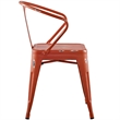 Maklaine Powder Coated Steel Aluminum Bistro Dining Chair in Red