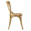 Maklaine Modern Elm Wood Dining Side Chair in Natural Finish