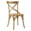 Maklaine Modern Elm Wood Dining Side Chair in Natural Finish