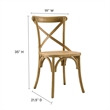 Maklaine Modern Elm Wood Dining Side Chair in Natural Finish