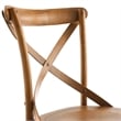 Maklaine Contemporary Elm Wood Dining Side Chair in Walnut Finish