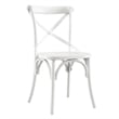 Maklaine Contemporary Elm Wood Dining Side Chair in White Finish