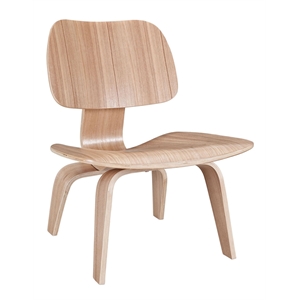 Maklaine Modern Durable Molded Plywood Accent Chair in Natural