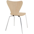 Maklaine Modern / Contemporary 3 Piece Dining Set in White Natural