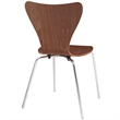 Maklaine Modern / Contemporary 3 Piece Dining Set in White Walnut