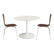 Maklaine Modern / Contemporary 3 Piece Dining Set in White Walnut
