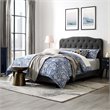 Maklaine Full Upholstered Polyester Fabric Bed in Gray Finish