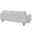 Maklaine Contemporary Bonded Leather Button Tufted Sofa in White