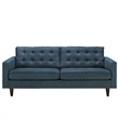 Maklaine Modern Upholstered Fabric Tufted Sofa in Azure Blue