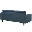 Maklaine Modern Upholstered Fabric Tufted Sofa in Azure Blue