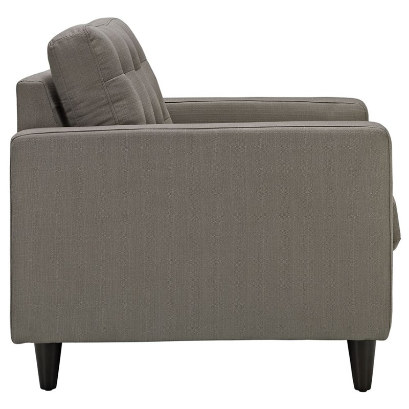 Maklaine Upholstered Fabric Armchair in Granite Gray (Set of 2)