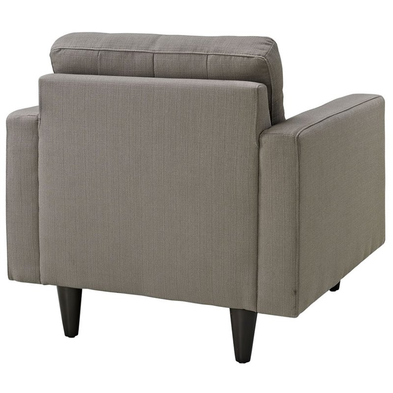 Maklaine Upholstered Fabric Armchair in Granite Gray (Set of 2)