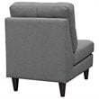 Maklaine Contemporary Upholstered Polyester Fabric Lounge Chair in Gray
