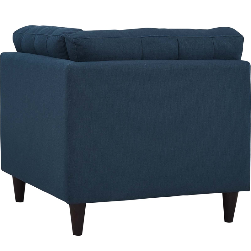 Maklaine Upholstered Polyester Fabric Sofa Corner Chair in Azure Blue