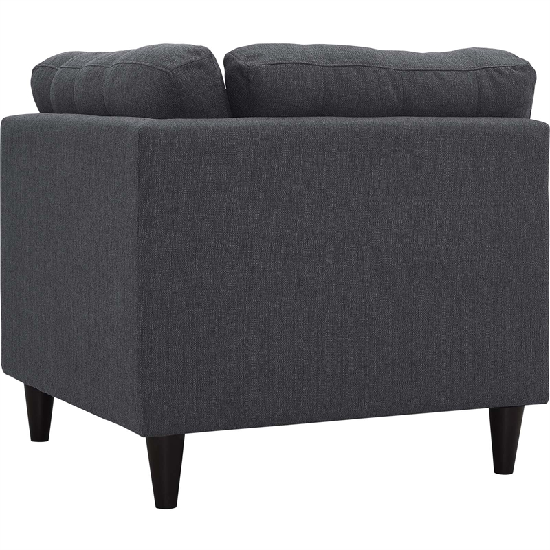 Maklaine Upholstered Polyester Fabric Sofa Corner Chair in Gray