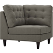 Maklaine Upholstered Polyester Fabric Sofa Corner Chair in Granite Gray