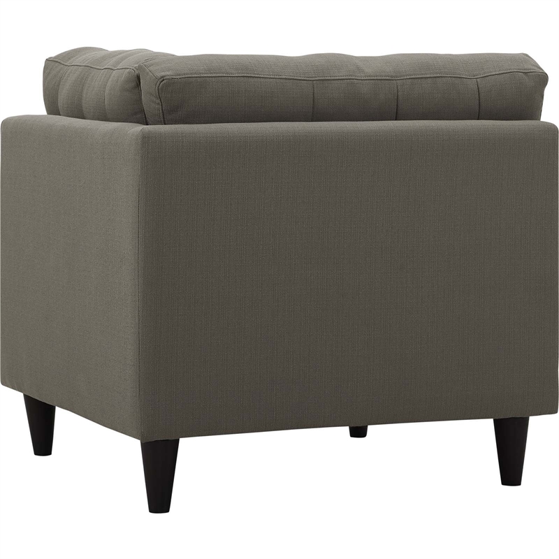 Maklaine Upholstered Polyester Fabric Sofa Corner Chair in Granite Gray