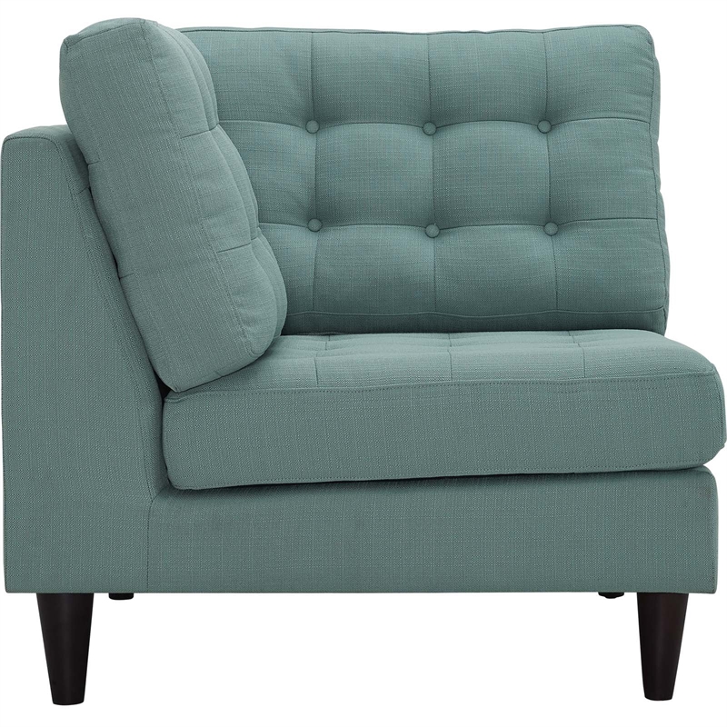 Maklaine Upholstered Polyester Fabric Sofa Corner Chair in Laguna Green