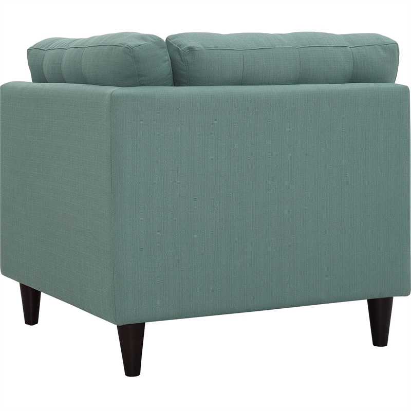 Maklaine Upholstered Polyester Fabric Sofa Corner Chair in Laguna Green
