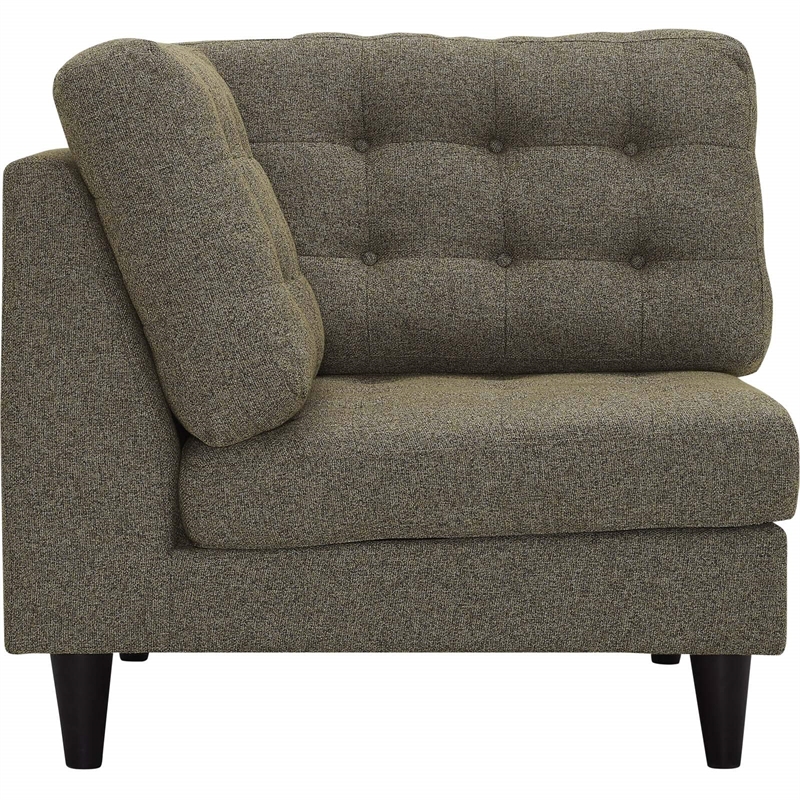 Maklaine Upholstered Polyester Fabric Sofa Corner Chair in Oatmeal Gray
