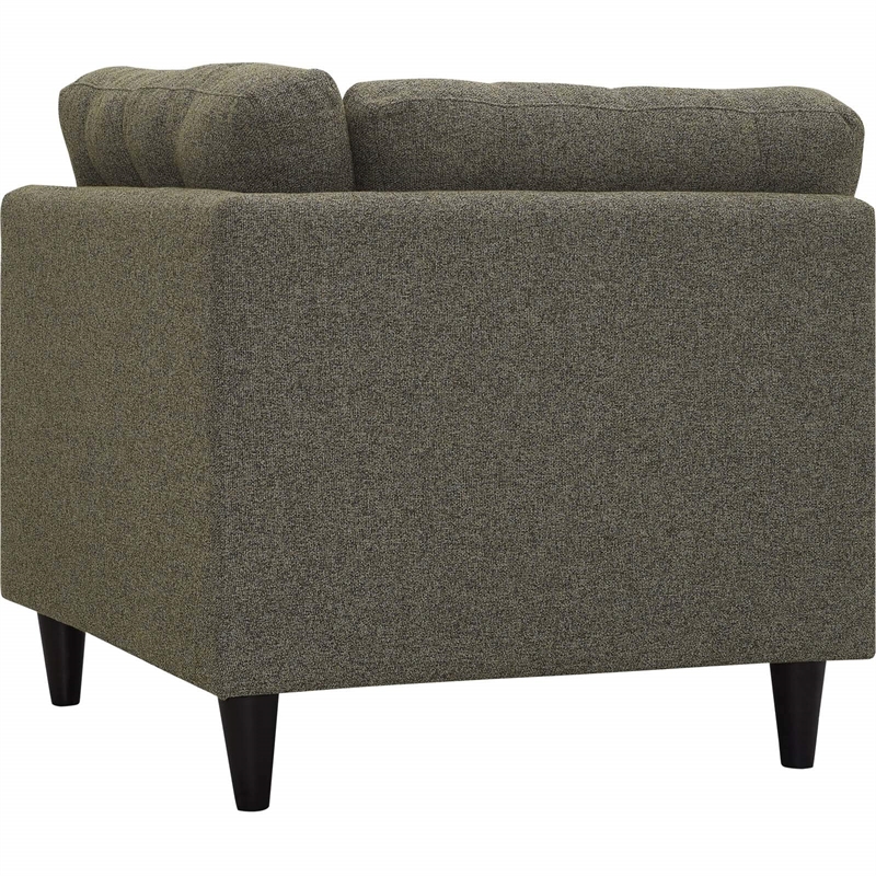Maklaine Upholstered Polyester Fabric Sofa Corner Chair in Oatmeal Gray